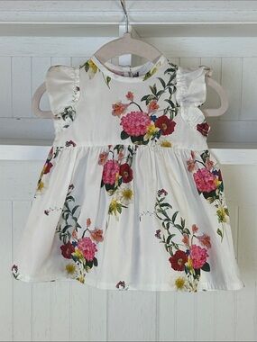 NWT Christina Rohde Baby Girl 100% Cotton Floral Dress 6M